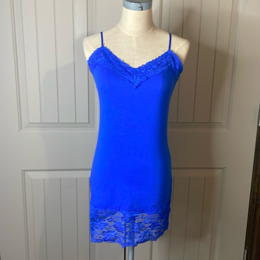 Long blue cami
